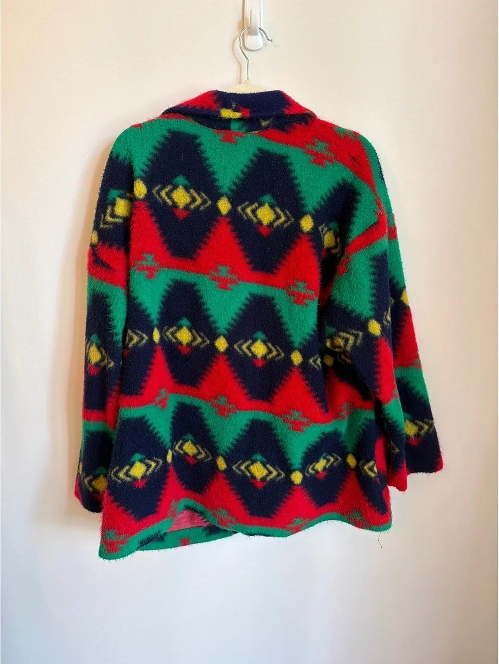 Vintage 1990s Loom Wear Fuzzy Jacket Southwest Aztec Made in USA